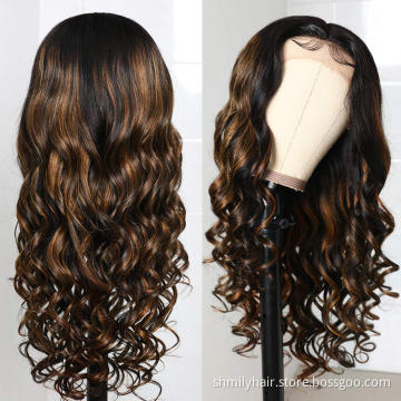Wholesale Mink Brazilian Highlight Lace Front Wigs Cuticle Aligned Virgin Hair Vendor Swiss Lace Human Hair Wigs For Black Women